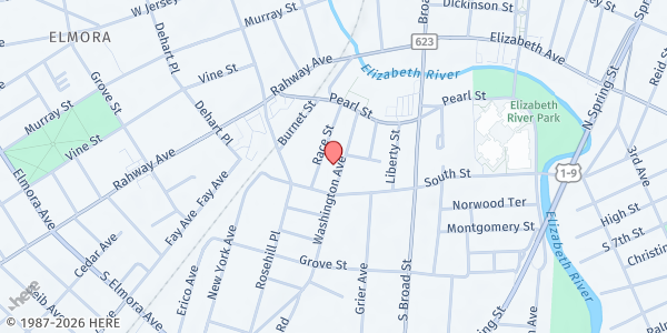 Map showing St Mary of the Assumption at 155 Washington Ave, Elizabeth, NJ