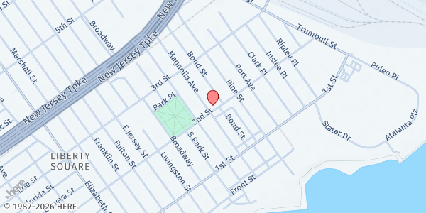 Map showing TEMPLO EVANGELICO JESUCRISTO SALVA at 202 Second St, Elizabeth, NJ