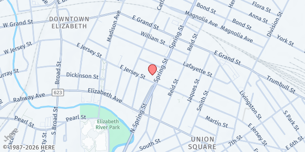Map showing The Salvation Army - Elizabeth at 1005 E. Jersey St., Elizabeth, NJ