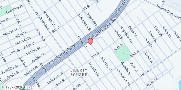 Map showing Masniciki Playground at 328 East Jersey Street, Elizabethport, NJ