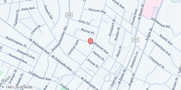 Map showing Englewood Neighborhood Pantry at 128 West Demarest Avenue, Englewood, NJ