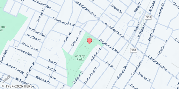 Map showing Englewood Parks and Rec at 130 West Englewood Avenue, Englewood, NJ
