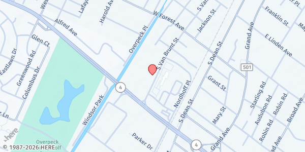 Map showing Salvation Army of Englewood Food Pantry at 380 South Van Brunt Street, Englewood, NJ