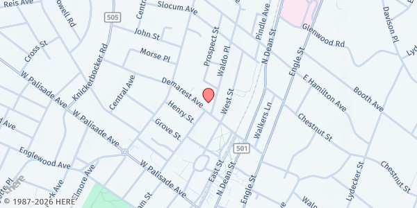 Map showing St. Cecilia Office of Concern at 55 West Demarest Avenue, Englewood, NJ
