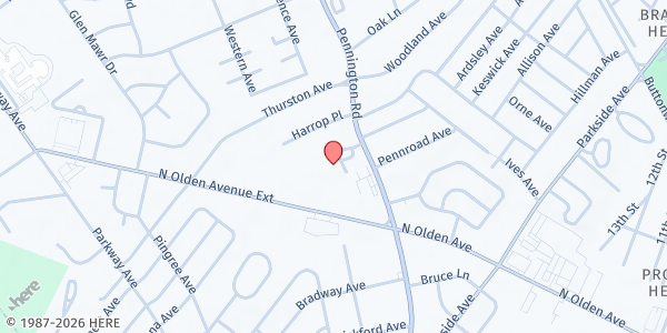 Map showing Incarnation St. James Parish at 1545 Pennington Rd, Ewing, NJ