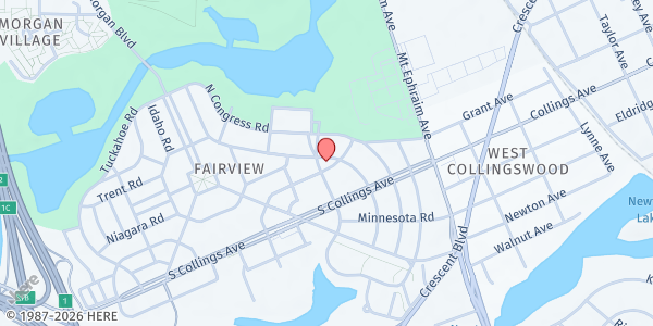 Map showing Fairview Village Church at 1463 North Chesapeake Road, Fairview, NJ