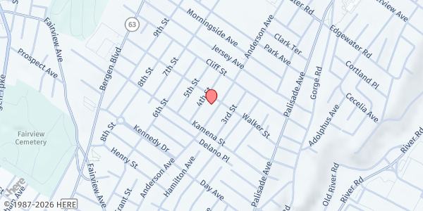 Map showing Franciscan Community Development Center of Fairview at 239 Anderson Avenue, Fairview, NJ