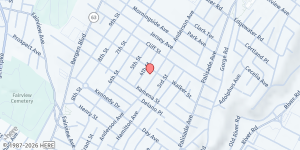 Map showing Franciscan Community Development Center of Fairview at 239 Anderson Ave, Fairview, NJ