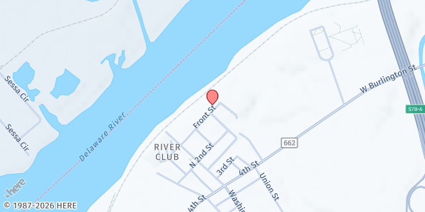 Map showing Abundant New Life Ministries at 221 Front Street, Fieldsboro, NJ