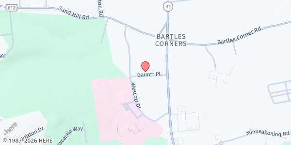 Map showing Hunterdon County Division of Social Services - Flemington at 8 Gauntt Place, Flemington, NJ