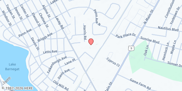 Map showing St. Pius Pantry at 300 Lacey Road, Forked River, NJ