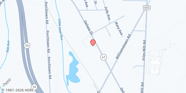 Map showing Franklinville VFW at 2179 Delsea Drive, Franklinville, NJ