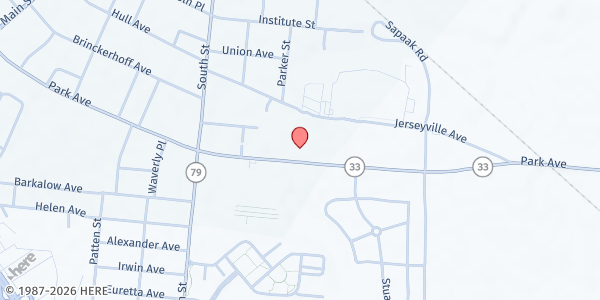 Map showing Freehold Family Health Center - Fulfill Mobile Pantry at 597 Park Avenue, Freehold, NJ