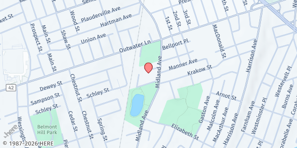 Map showing Garfield Unity Pantry at 529 Midland Avenue, Garfield, NJ