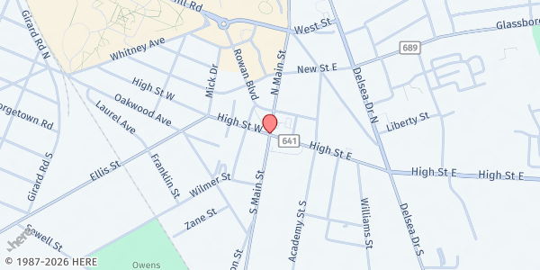 Map showing Glassboro Ministerium at Glassboro Ministerium, Glassboro, NJ