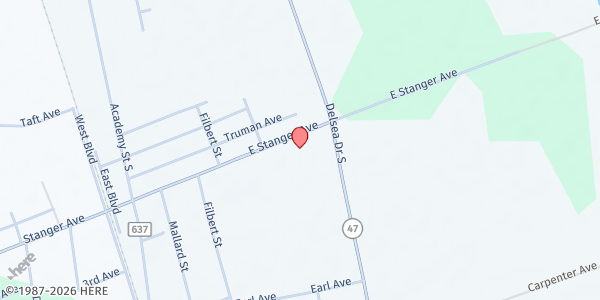 Map showing Healing Wings Community Center at 520 East Stanger Avenue, Glassboro, NJ