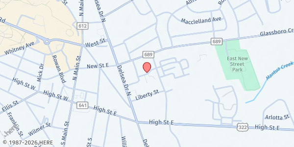 Map showing Hollybush Neighborhood Network at 60 Holly Bush Gardens, Glassboro, NJ