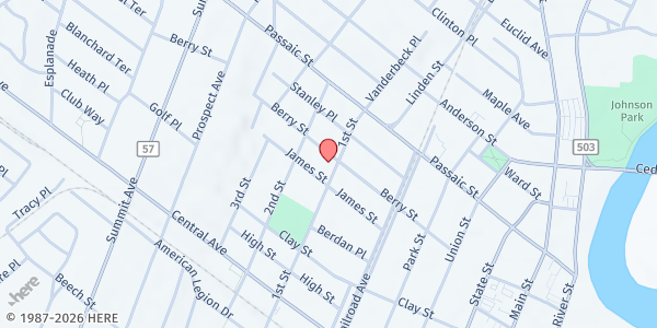 Map showing All Access Community Development Corporation - The Lodge at The Lodge, 351 First Street, Hackensack, NJ