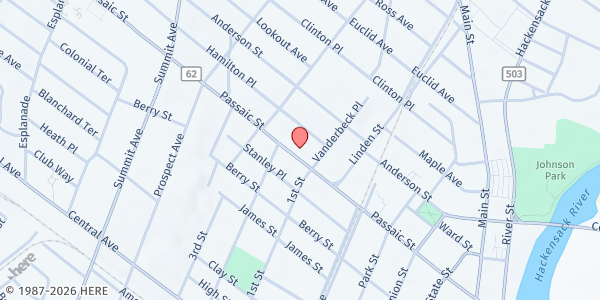 Map showing Tri-Arc Community Development Corporation - Hackensack at 218 Passaic Street, Hackensack, NJ