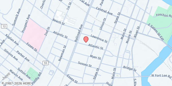 Map showing Varick Memorial Food Pantry at 120 Atlantic St, Hackensack, NJ