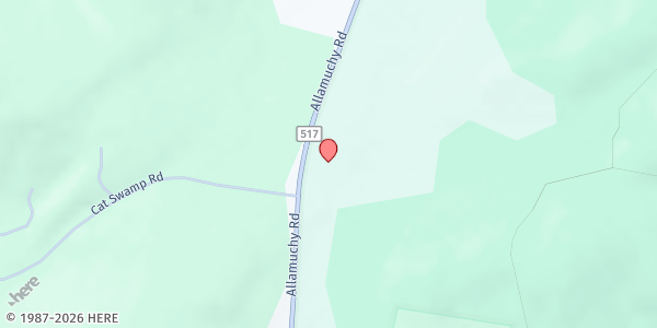 Map showing Panther Valley Ecumenical Church at 1490 County Road 517, Hackettstown, NJ