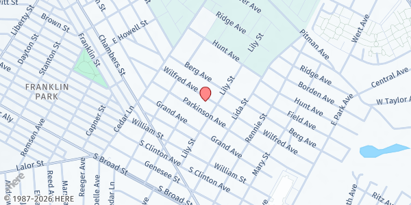 Map showing John O. Wilson Center at 169 Wilfred Avenue, Hamilton, NJ