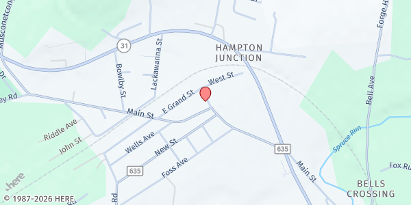 Map showing St. Ann's Roman Catholic Church at 6 Church Street, Hampton, NJ