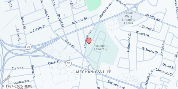Map showing St. John’s UMC Food Pantry at 2000 Florence Ave, Hazlet, NJ