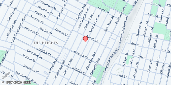 Map showing Empowerment Academy Charter School 2 at 211 Sherman Avenue, The Heights, NJ