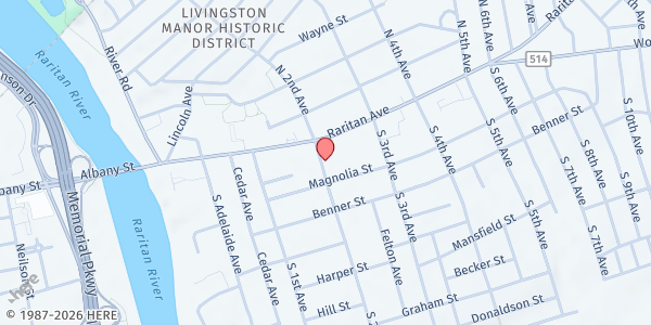 Map showing Be the Change NJ at 19 south 2nd ave., Highland Park, NJ