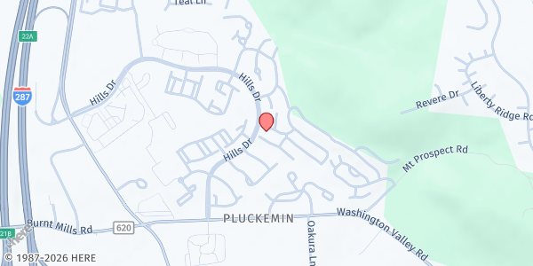 Map showing Grace's Soup Kitchen at 50 South Edgewood Road, The Hills, NJ