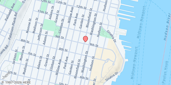 Map showing Hoboken SDA Church at 901 Bloomfield Street, Hoboken, NJ