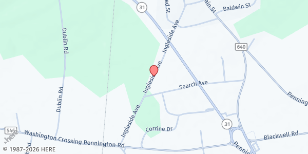 Map showing FISH of Hopewell Valley Meals on Wheels - Ingleside Avenue at Ingleside Avenue, Hopewell Township, NJ