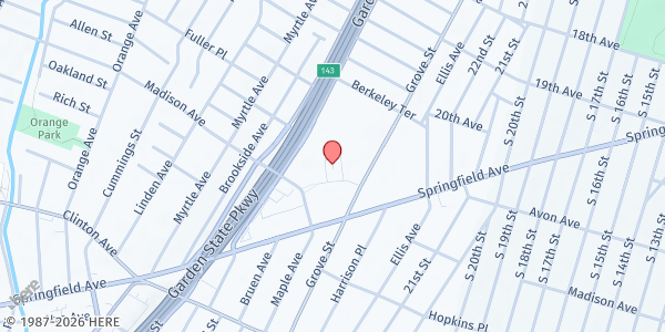Map showing BattleFly1313 Inc. - The Nourishment Project at 979 CLINTON AVENUE, Irvington, NJ