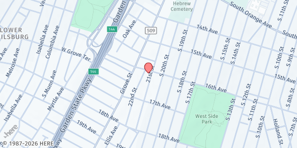 Map showing Irvington Neighborhood Improvement Corp at 346 16th Avenue, Irvington, NJ