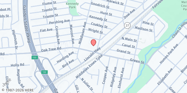 Map showing St. Cecelia Food Pantry at 45 Wilus Way, Iselin, NJ