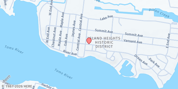 Map showing Island Hgts. UMC Pantry at 111 Ocean Avenue, Island Heights, NJ