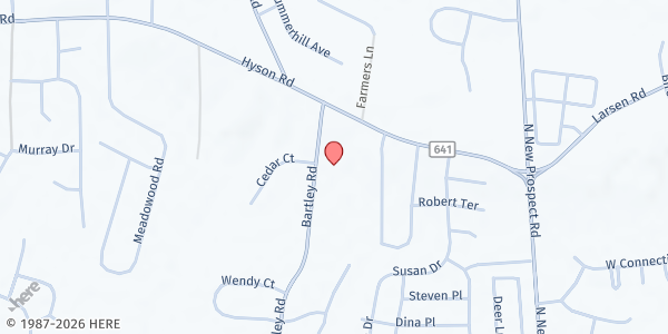 Map showing Knights of Columbus Columbian Room at 401 Bartley Road, Jackson Township, NJ