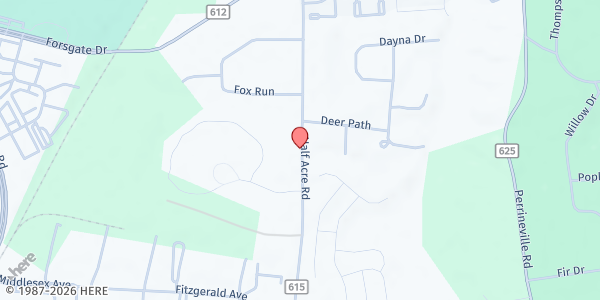 Map showing Calvary Chapel Crossfields at 15 Half Acre Rd, Jamesburg, NJ