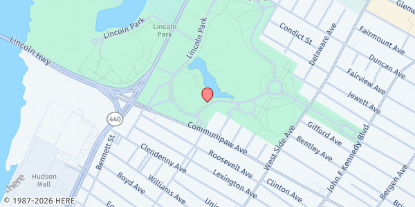 Map showing Fresh by Ujamaa - The View at 201 Lincoln Pk, Jersey City, NJ