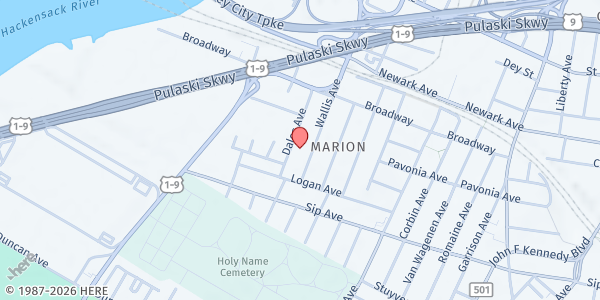 Map showing Good News Bible Mission Church at 32 Dales Ave, Jersey City, NJ