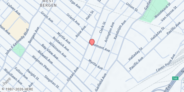 Map showing Our Lady of Sorrows Roman Catholic Church at 95 Clerk St, Jersey City, NJ