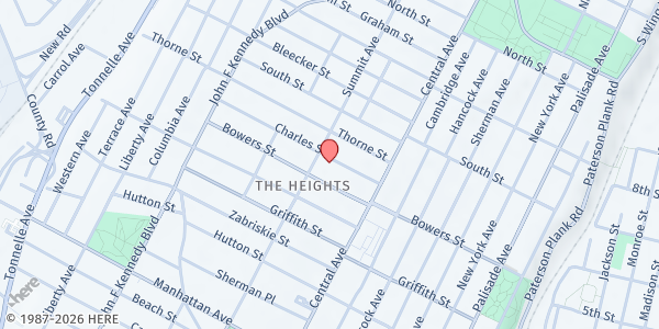 Map showing The Hope Center at 43 Charles Street, Jersey City, NJ