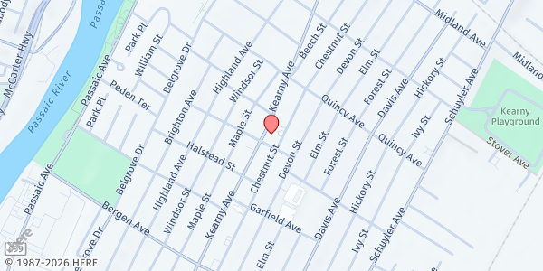 Map showing GRACE UNITED METHODIST CHURCH - KEARNY at 380 Kearny Avenue, Kearny, NJ