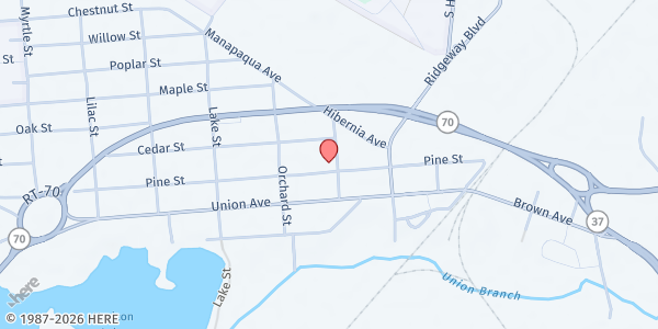 Map showing Fulfill NJ Mobile pantry @ Lakehurst United Meth. at 204 Elm Street, Lakehurst, NJ