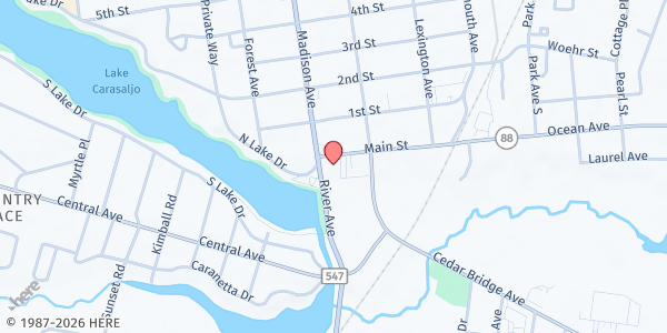 Map showing Saint Mary of the Lake Church at 43 Madison Avenue, Lakewood, NJ