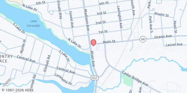 Map showing SVdP - Our Lady of Guadalupe at 43 Madison Avenue, Lakewood, NJ