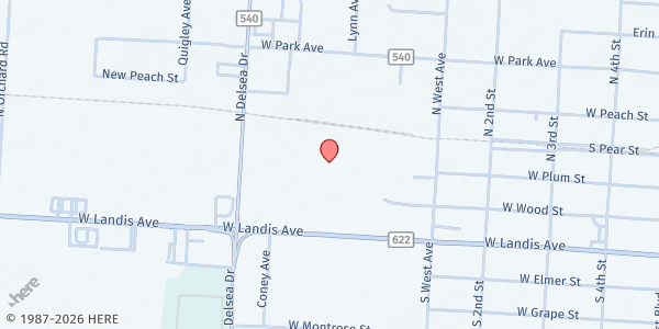 Map showing Higher Places Ministries Food Pantry at 40 W Landis Ave, Landisville, NJ