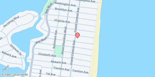 Map showing Faith Lutheran Church at 1801 Grand Central Avenue, Lavallette, NJ