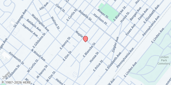 Map showing Haitian Pentecostal Church & Home of Hope Worldwid at 431 Maple Ave, Linden, NJ